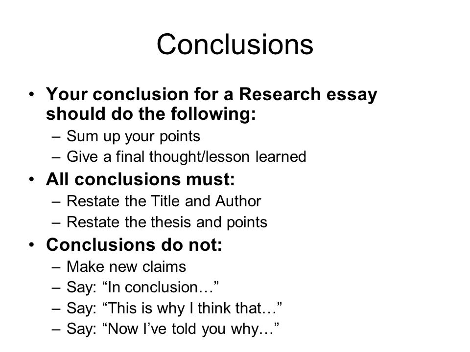 Writing a Conclusion for a Research Paper